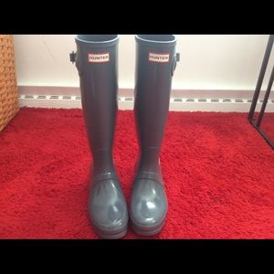 Hunter Tall Light Gray Boots US Size 9, (40/41)